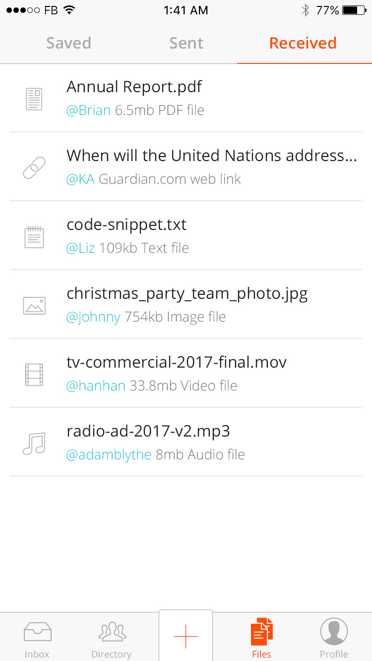Chatttster app files screenshot